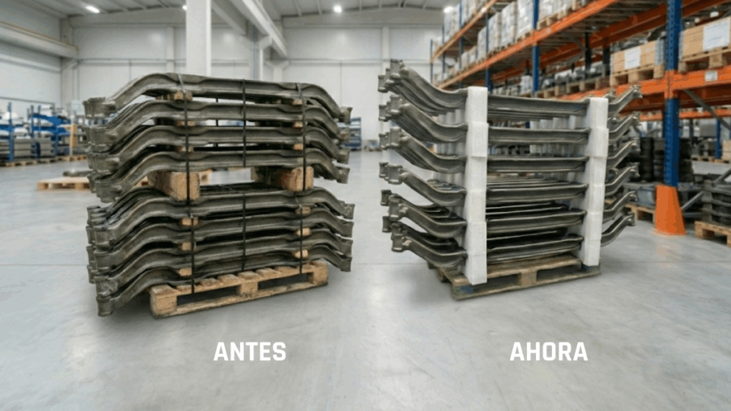 COMPARATIVA DEL EMBALAJE DE UNA PIEZA DE GRAN VOLUMEN